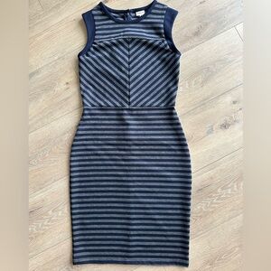 Merona Blue and Gray Halter Bodycon Midi Dress Size XS